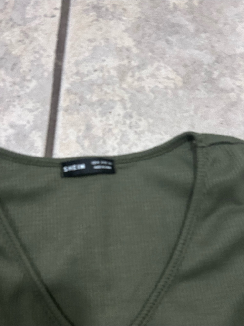 SHEIN Olive Green Ribbed Button Tank & Drawstring Short Set - Picture 3 of 5